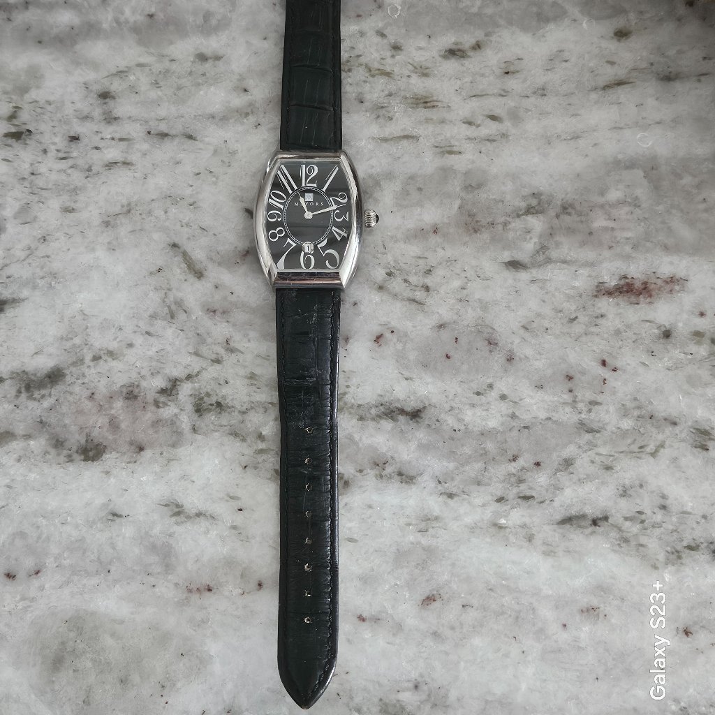 Rare Vintage Mayors Birks Tourneau Sapphire Crystal Swiss Made Leather Watch — image 8 of 8